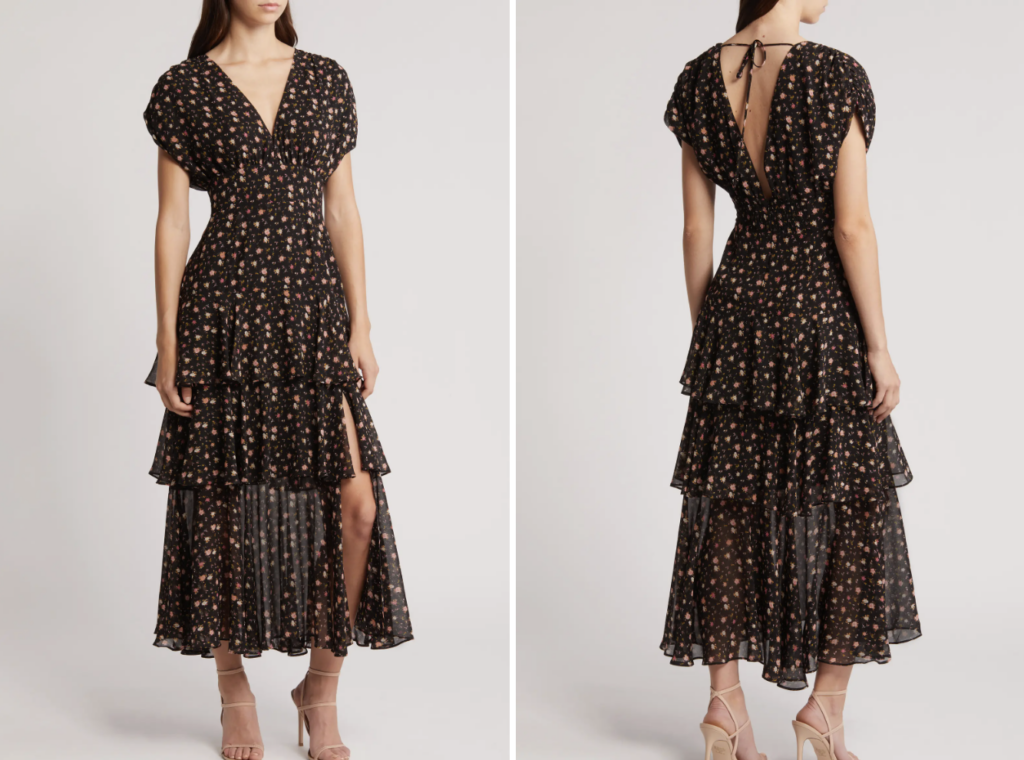 Charles Henry Floral Print Tiered Chiffon Maxi Dress, Nordstrom After Christmas Sale